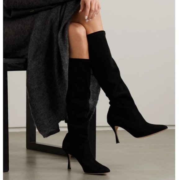 Manolo Blahnik Shoes - Manolo Blahnik Black Suede Sock Boots